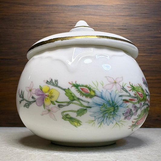 "Pot" Vintage Floral Round Trinket Box