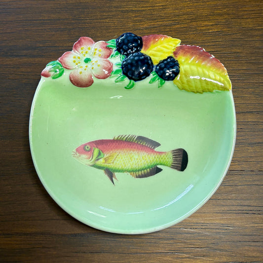 Orange & Yellow Fish Vintage Floral Ceramic Wall Décor