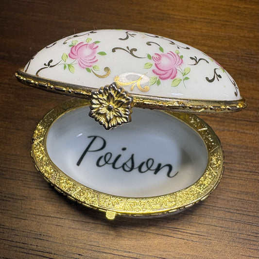 "Poison" Vintage Ceramic Pillbox